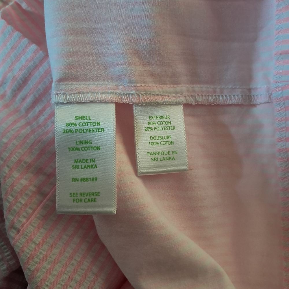 Lilly Pulitzer Womens Faye Skort Capri Coral Seersucker Ruffle Front Sz 6. - Picture 7 of 7